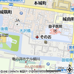 福岡県柳川市本城町78周辺の地図