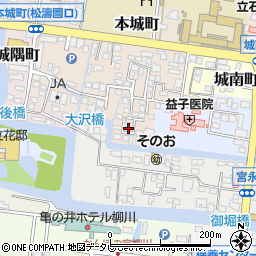 福岡県柳川市本城町78-2周辺の地図