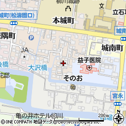 福岡県柳川市本城町79-19周辺の地図
