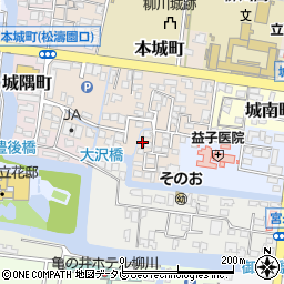 福岡県柳川市本城町76周辺の地図