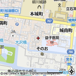 福岡県柳川市本城町79-14周辺の地図