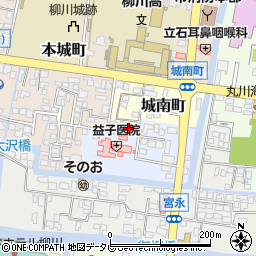 福岡県柳川市城南町17周辺の地図