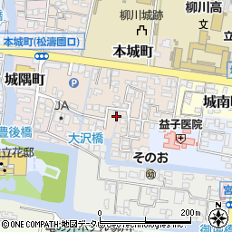 福岡県柳川市本城町71周辺の地図