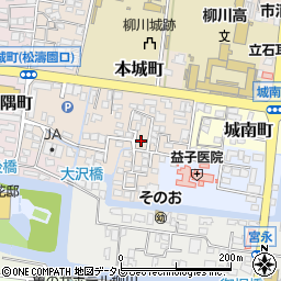 福岡県柳川市本城町75周辺の地図