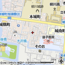 福岡県柳川市本城町71-2周辺の地図