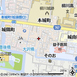 福岡県柳川市本城町71-13周辺の地図