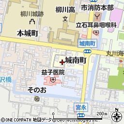 福岡県柳川市城南町25周辺の地図
