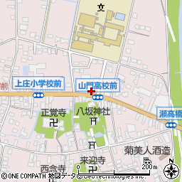 ローソン瀬高山門店周辺の地図