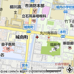 福岡県柳川市本町52周辺の地図