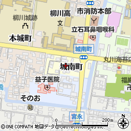福岡県柳川市城南町39周辺の地図