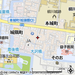 福岡県柳川市本城町66-25周辺の地図