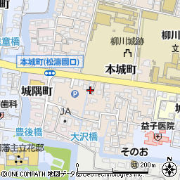 福岡県柳川市本城町109周辺の地図