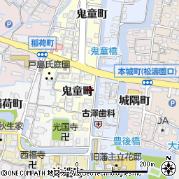 福岡県柳川市鬼童町8-1周辺の地図