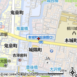 福岡県柳川市城隅町周辺の地図