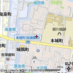 福岡県柳川市本城町48-5周辺の地図
