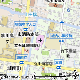 柳川市市民体育館周辺の地図