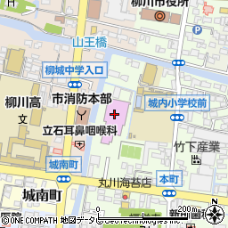 柳川市民体育館周辺の地図