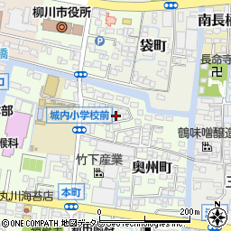 福岡県柳川市本町周辺の地図