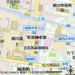 福岡県柳川市本城町113周辺の地図