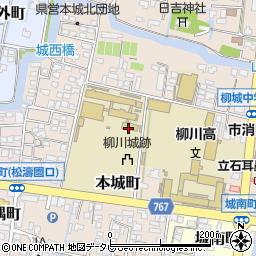 福岡県柳川市本城町145-3周辺の地図