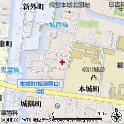 福岡県柳川市本城町45周辺の地図