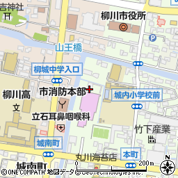 福岡県柳川市本町73周辺の地図