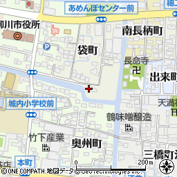 福岡県柳川市袋町36周辺の地図