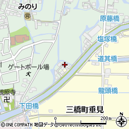福岡県柳川市三橋町蒲船津1350周辺の地図