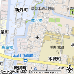 福岡県柳川市本城町40-16周辺の地図