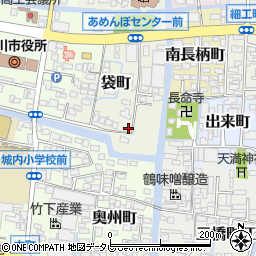 福岡県柳川市袋町10-8周辺の地図