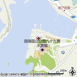 九十九島ビジターセンター周辺の地図