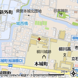 福岡県柳川市本城町82周辺の地図