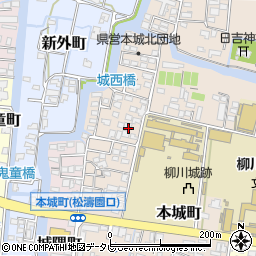 福岡県柳川市本城町40-33周辺の地図