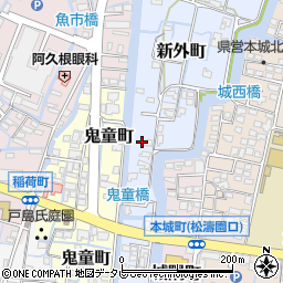 福岡県柳川市新外町22周辺の地図