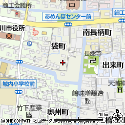 福岡県柳川市袋町10周辺の地図