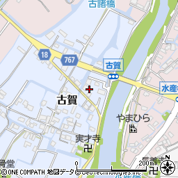 福岡県柳川市古賀4周辺の地図