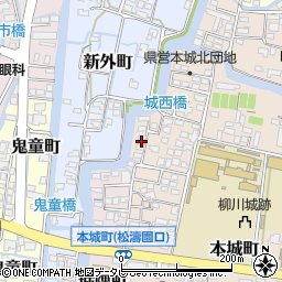 福岡県柳川市本城町40-45周辺の地図