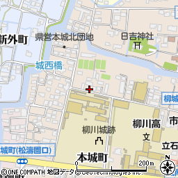 福岡県柳川市本城町30-7周辺の地図