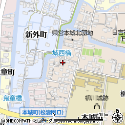 福岡県柳川市本城町40-39周辺の地図