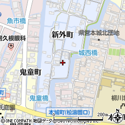 福岡県柳川市新外町26-2周辺の地図
