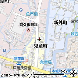 福岡県柳川市鬼童町16周辺の地図