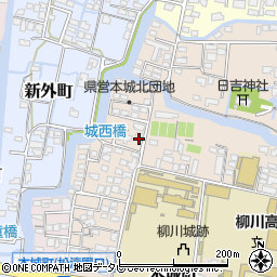 福岡県柳川市本城町39-7周辺の地図
