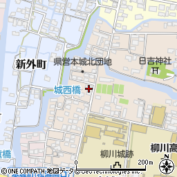 福岡県柳川市本城町39-14周辺の地図