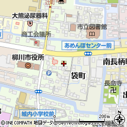 福岡県柳川市本町21-1周辺の地図