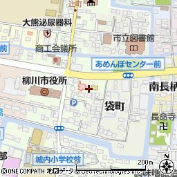 福岡県柳川市本町21周辺の地図