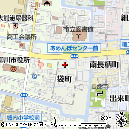 福岡県柳川市袋町17周辺の地図