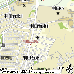 大分県大分市判田台東周辺の地図