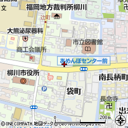 福岡県柳川市袋町19周辺の地図