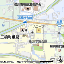 柳川農業協同組合　三橋支所周辺の地図