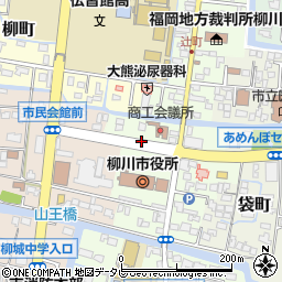 福岡県柳川市本町114周辺の地図